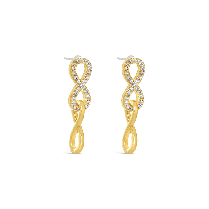 14k GOLD  PLATED EARRINGS  WITH CUBIC ZIRCONIA STONES.E2149 WITH A FREE GIFT BOX