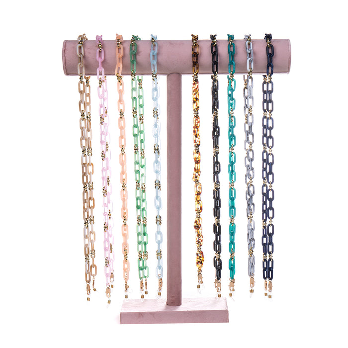 48 PIECE GLASSES CHAIN PACK WITH FREE DISPLAY STAND