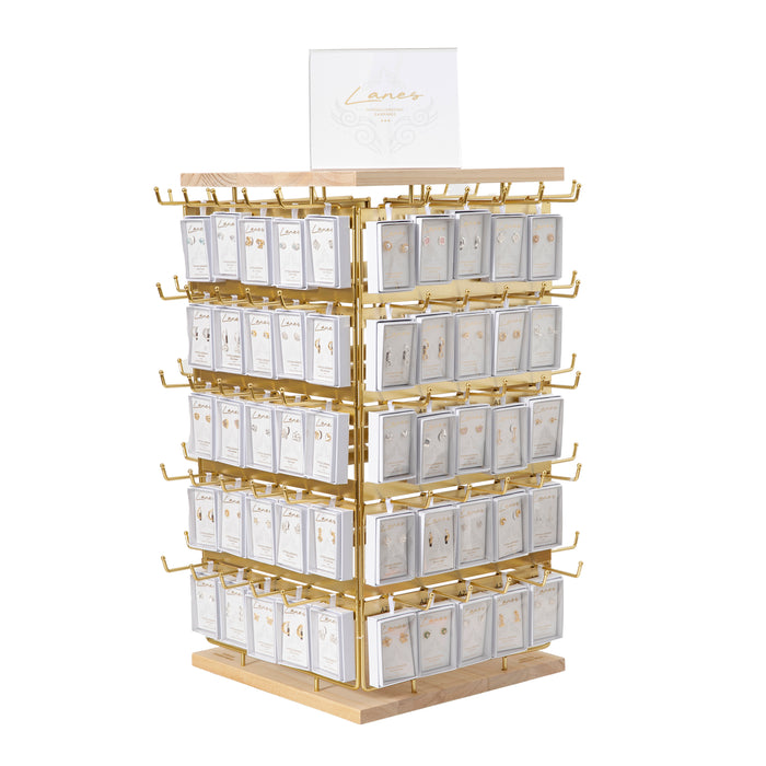 2 PAIRS OF ALL 100 HYPOALLERGENIC EARRING STYLES.SUPPLIED WITH A FREE DISPLAY STAND.