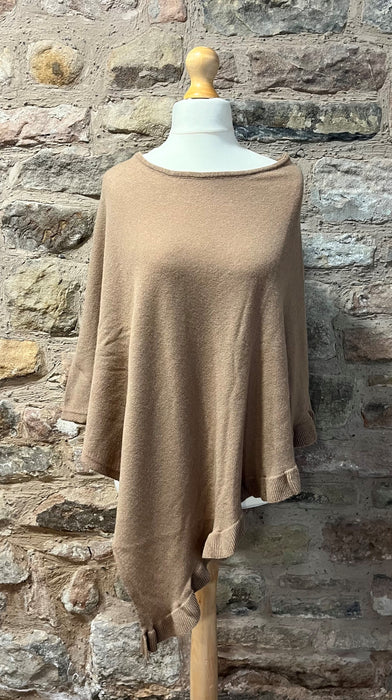 Lara' our Cashmere Mix Poncho in Cappuccino LARA - CAPPUCCINO