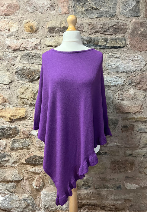 Lara' our Cashmere Mix Poncho in Deep Purple LARA - DEEP PURPLE