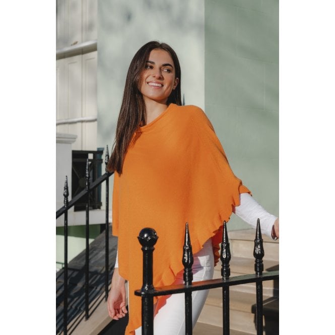 Lara' our Cashmere Mix Poncho in Mandarin LARA - MANDARIN