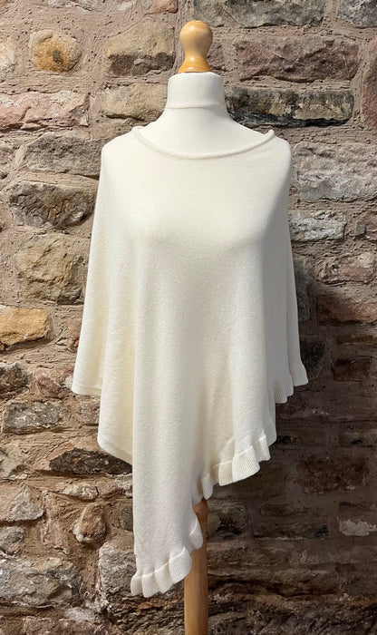 Lara' our Cashmere Mix Poncho in Whipped Cream LARA - WHIPPED CREAM