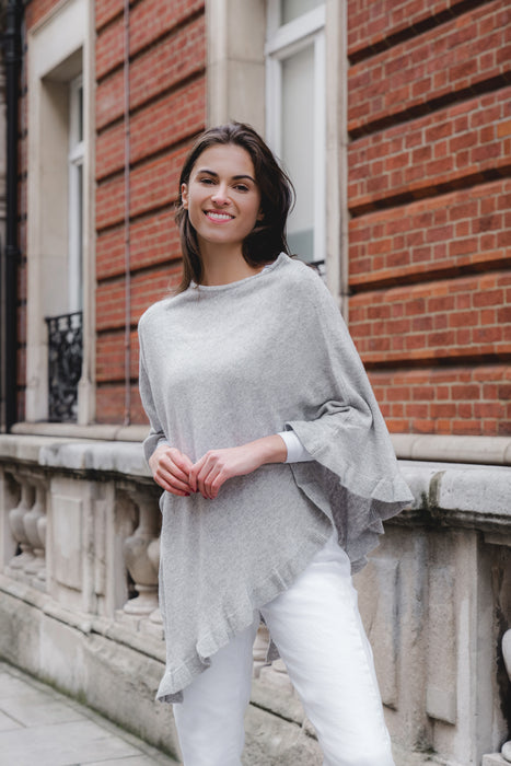 Lara' our Cashmere Mix Poncho in Dove LARA - DOVE