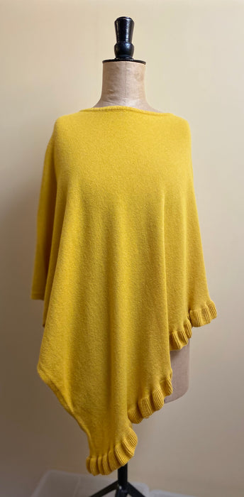 Lara' our Cashmere Mix Poncho in Mustard