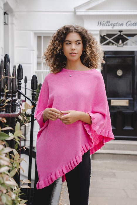 Lara' our Cashmere Mix Poncho in Wild Rose LARA - WILDROSE