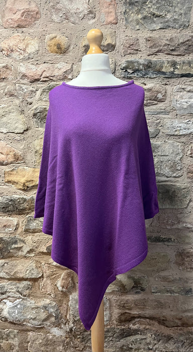 Mia' our Cashmere Mix Poncho in Deep Purple MIA - DEEP PURPLE