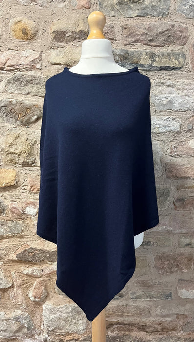 Mia' our Cashmere Mix Poncho in French Navy MIA - FRENCH NAVY