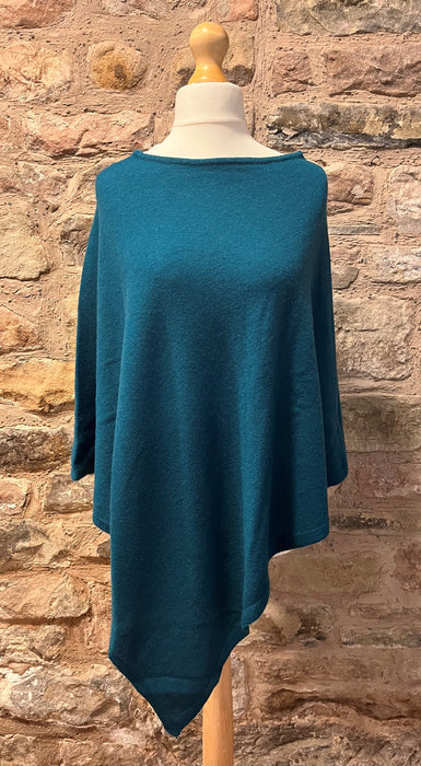 Mia' our Cashmere Mix Poncho in Teal MIA - TEAL