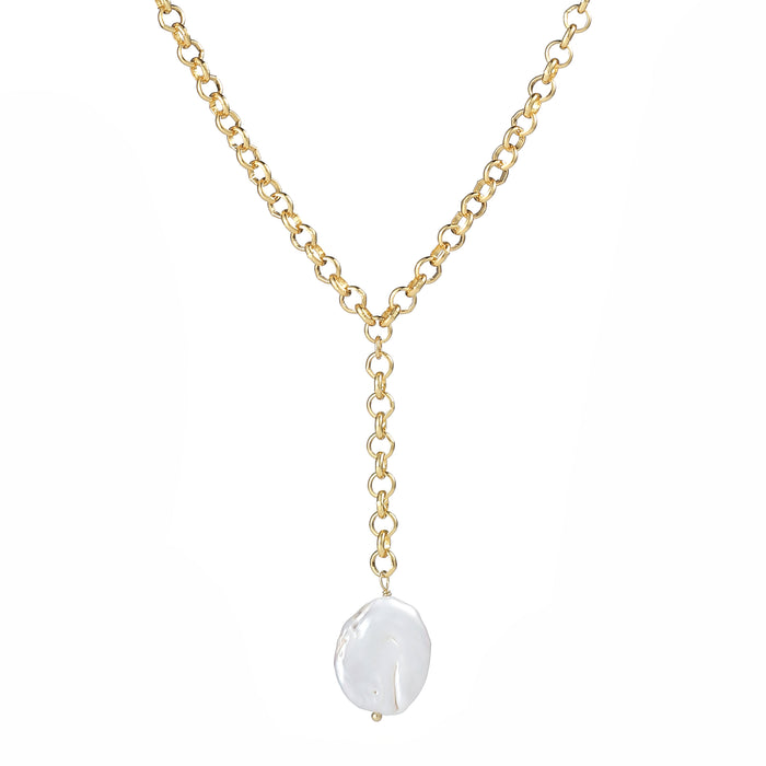 GOLD PLATED FRESHWATER PEARL NECKLACE  N1604