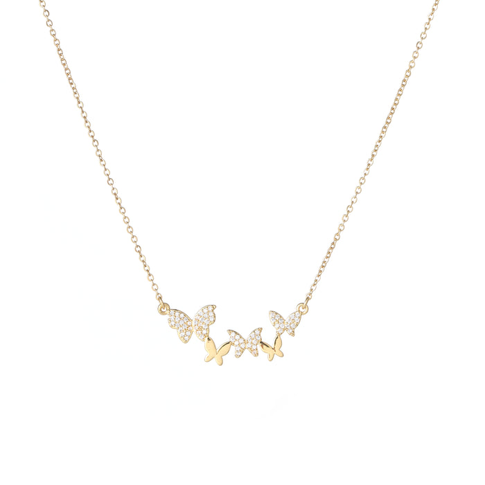 GOLD PLATED NECKLACE WITH CUBIC ZIRCONIA STONES N1622