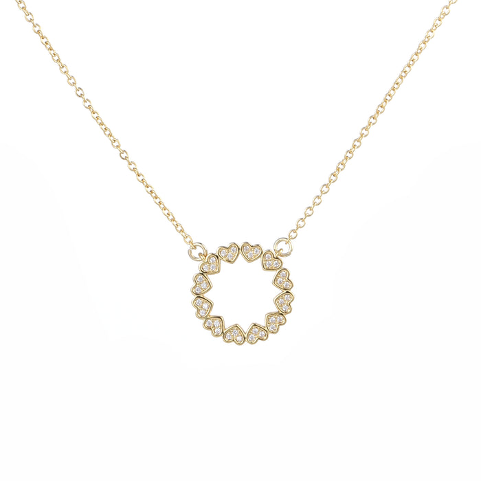 GOLD PLATED NECKLACE WITH CUBIC ZIRCONIA STONES N1624