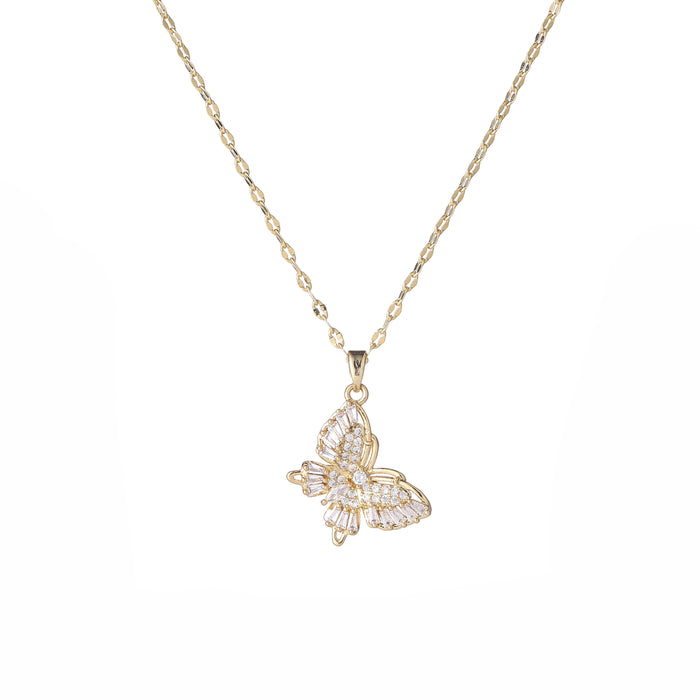 GOLD PLATED NECKLACE WITH CUBIC ZIRCONIA STONES N1661