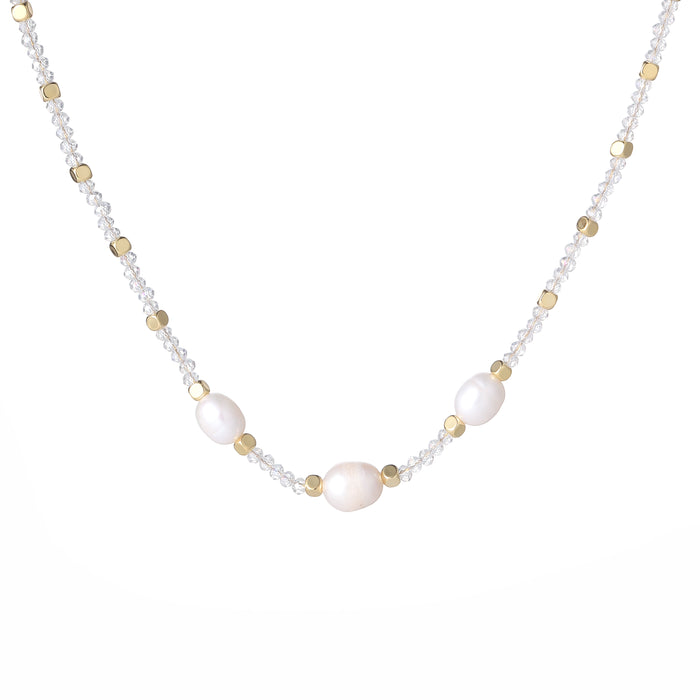 GOLD PLATED FRESH WATER PEARL  NECKLACE N1711