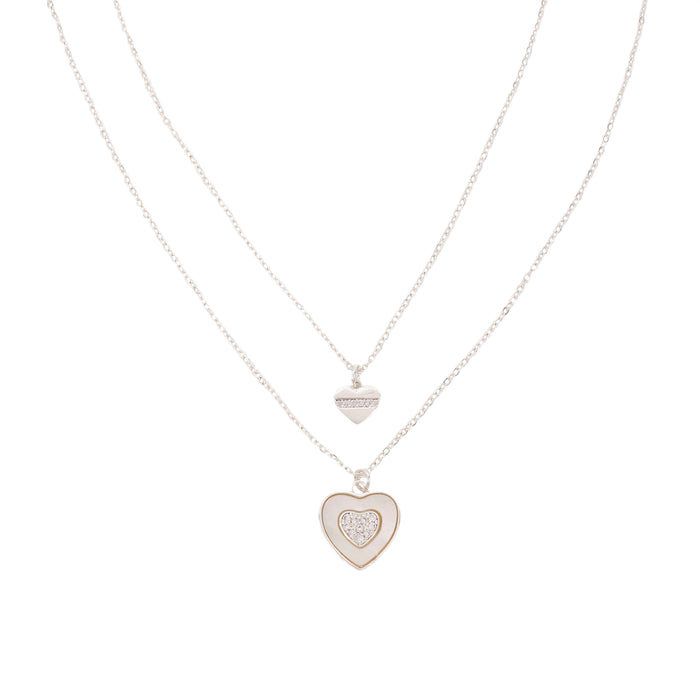SILVER PLATED NECKLACE WITH CUBIC ZIRCONIA STONES N1846SILVER