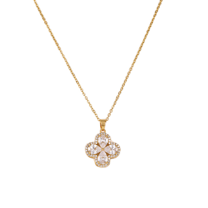 GOLD PLATED NECKLACE WITH CUBIC ZIRCONIA STONES N1851