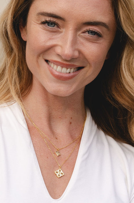 GOLD PLATED NECKLACE WITH CUBIC ZIRCONIA STONES N1857