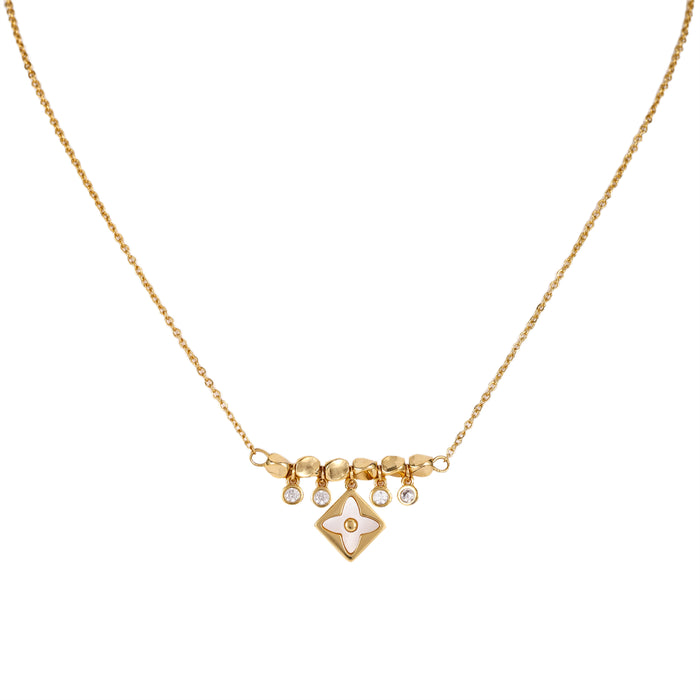 GOLD PLATED NECKLACE WITH CUBIC ZIRCONIA STONES N1858GOLD