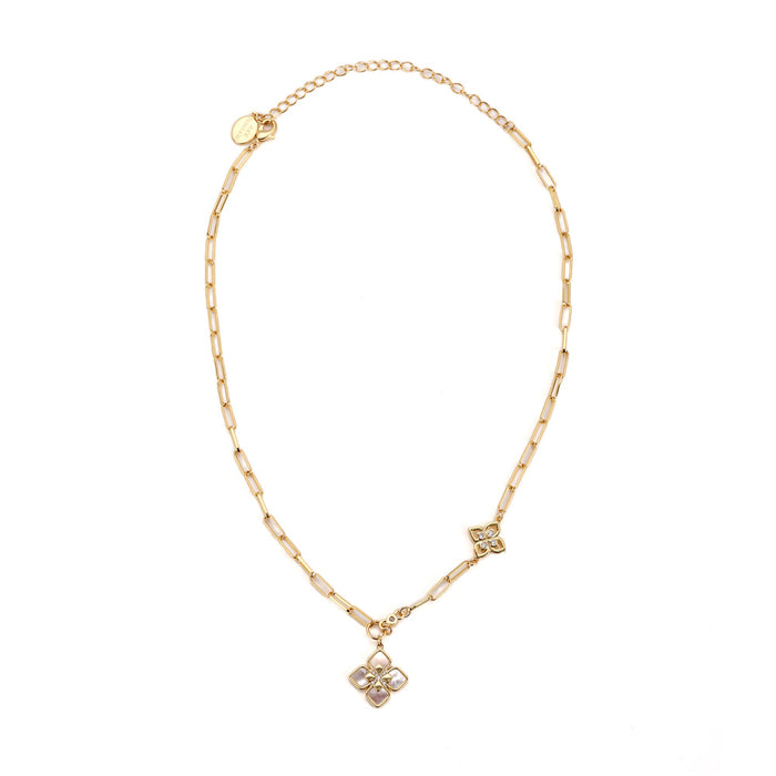 GOLD PLATED NECKLACE WITH CUBIC ZIRCONIA STONES N1861GOLD