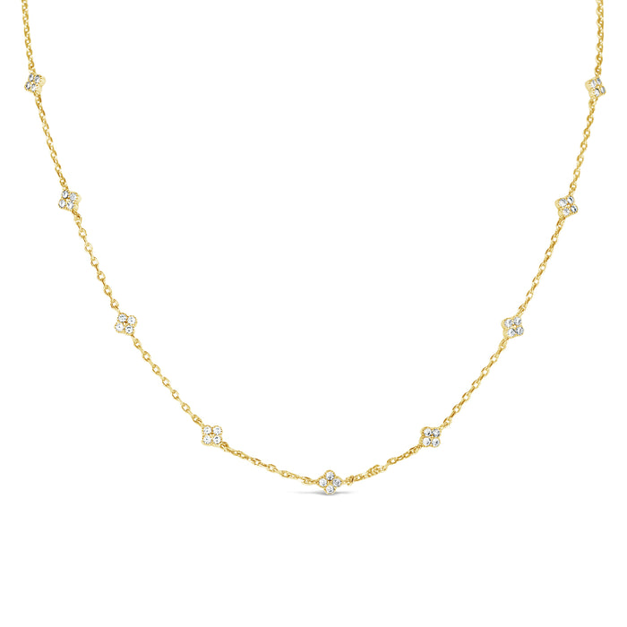GOLD PLATED NECKLACE WITH CUBIC ZIRCONIA STONES N1864