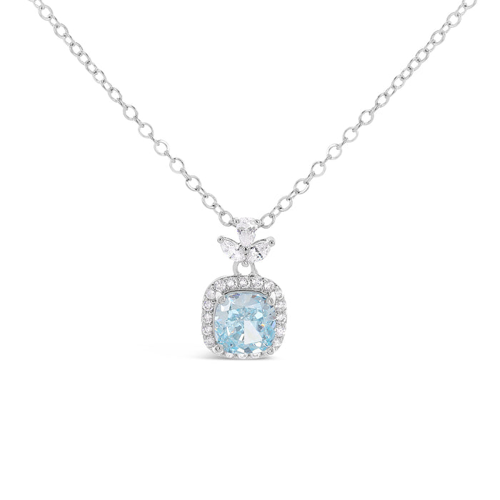 RHODIUM PLATED NECKLACE  WITH CUBIC ZIRCONIA STONES  .WITH A FREE GIFT BOX.N2018