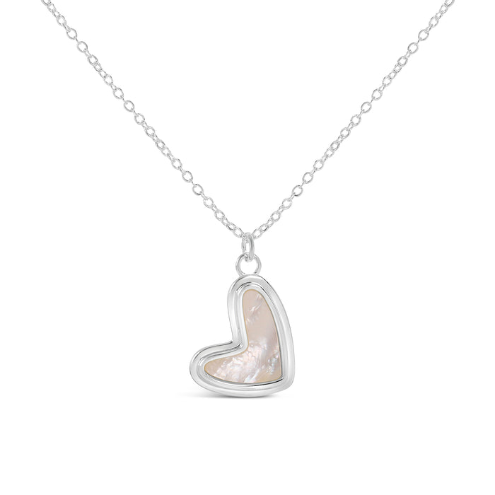 SILVER PLATED NECKLACE  WITH MOTHER OF PEARL.WITH A FREE GIFT BOX.N2022SILVER