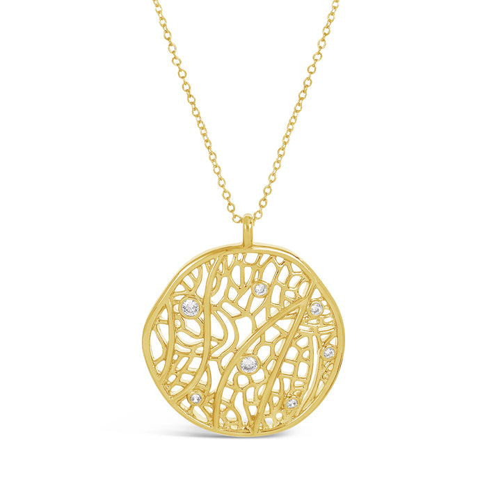 14K GOLD PLATED NECKLACE  WITH CUBIC ZIRCONIA STONES.WITH A FREE GIFT BOX.N2026GOLD