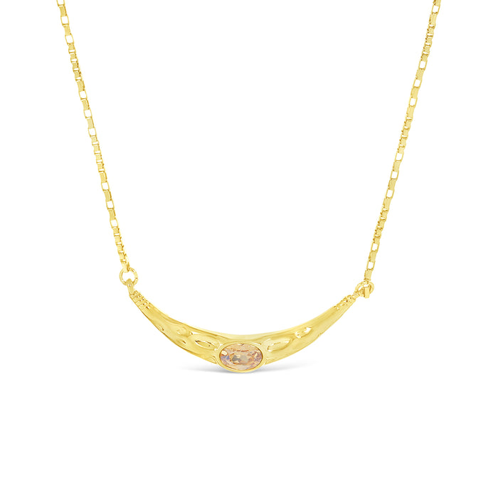 14K GOLD PLATED NECKLACE  WITH CUBIC ZIRCONIA STONES.WITH A FREE GIFT BOX.N2027