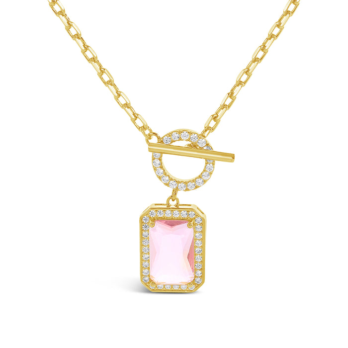 18K GOLD PLATED NECKLACE WITH CUBIC ZIRCONIA STONES.WITH A FREE GIFT BOX.N2030