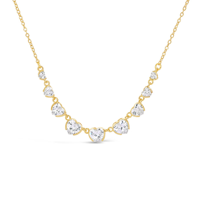 14K GOLD PLATED NECKLACE WITH CUBIC ZIRCONIA STONES.N2136 WITH A FREE GIFT BOX