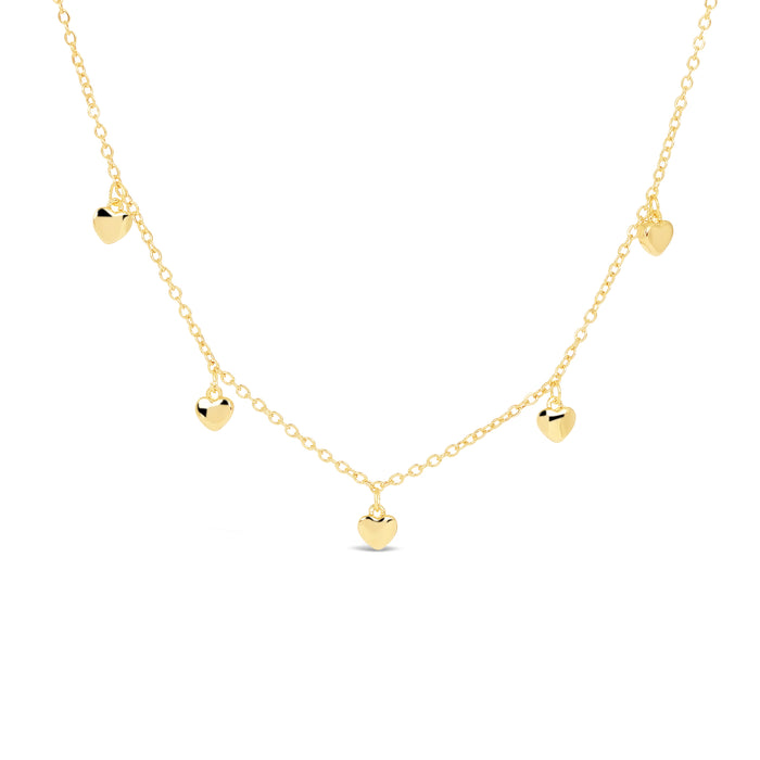 14K GOLD PLATED NECKLACE WITH CUBIC ZIRCONIA STONES.N2137GOLD WITH A FREE GIFT BOX