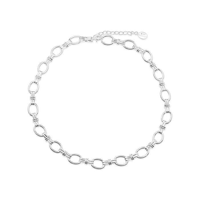 SILVER  PLATED NECKLACE .N2165SILVER WITH A FREE GIFT BOX