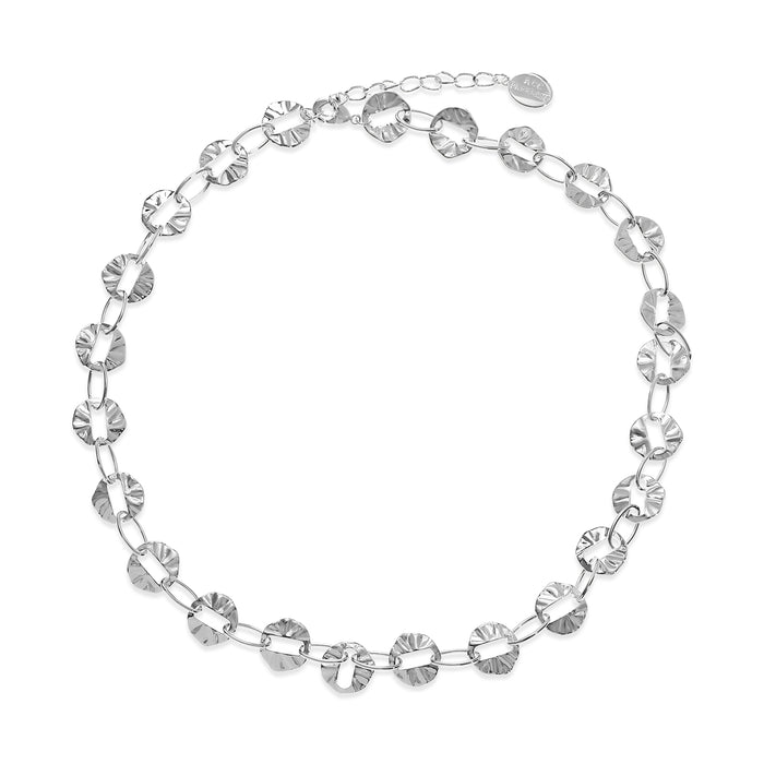 SILVER  PLATED NECKLACE .N2168SILVER WITH A FREE GIFT BOX