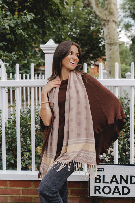 Lara' our Cashmere Mix Poncho in Chocolate