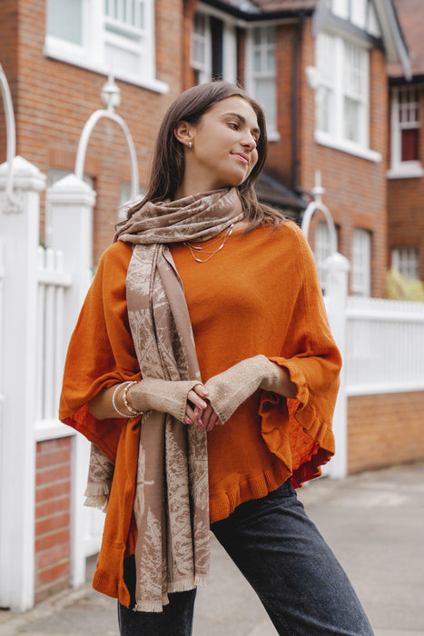 Lara' our Cashmere Mix Poncho in Cinnamon LARA - CINNAMON