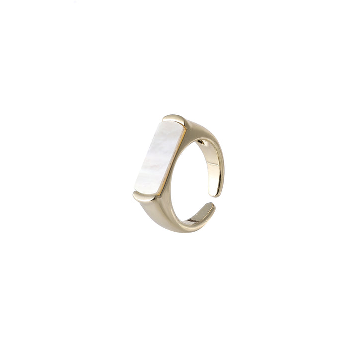 GOLD PLATED MOTHER OF PEARL ADJUSTABLE RING R1617