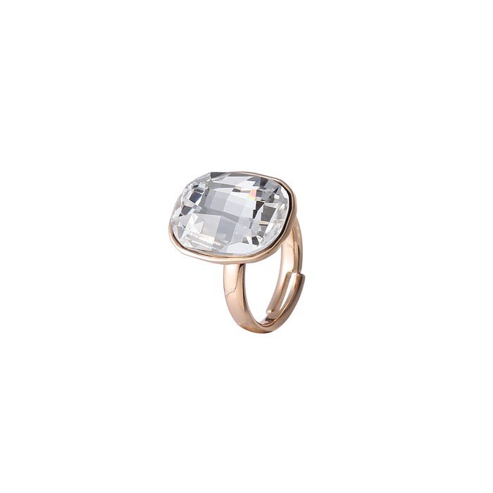 GOLD PLATED ADJUSTABLE SIZE CRYSTAL RING R1699